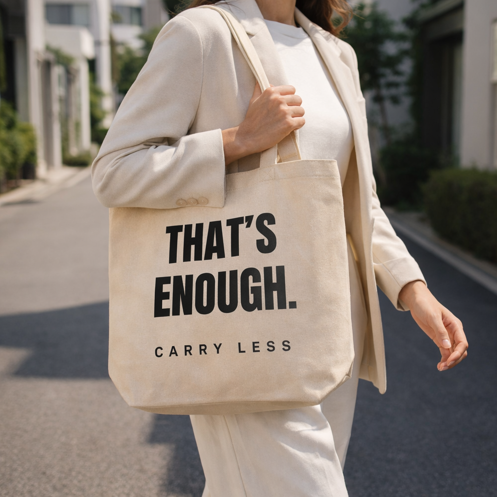 THAT’S ENOUGH. Carry Less Tote Bag