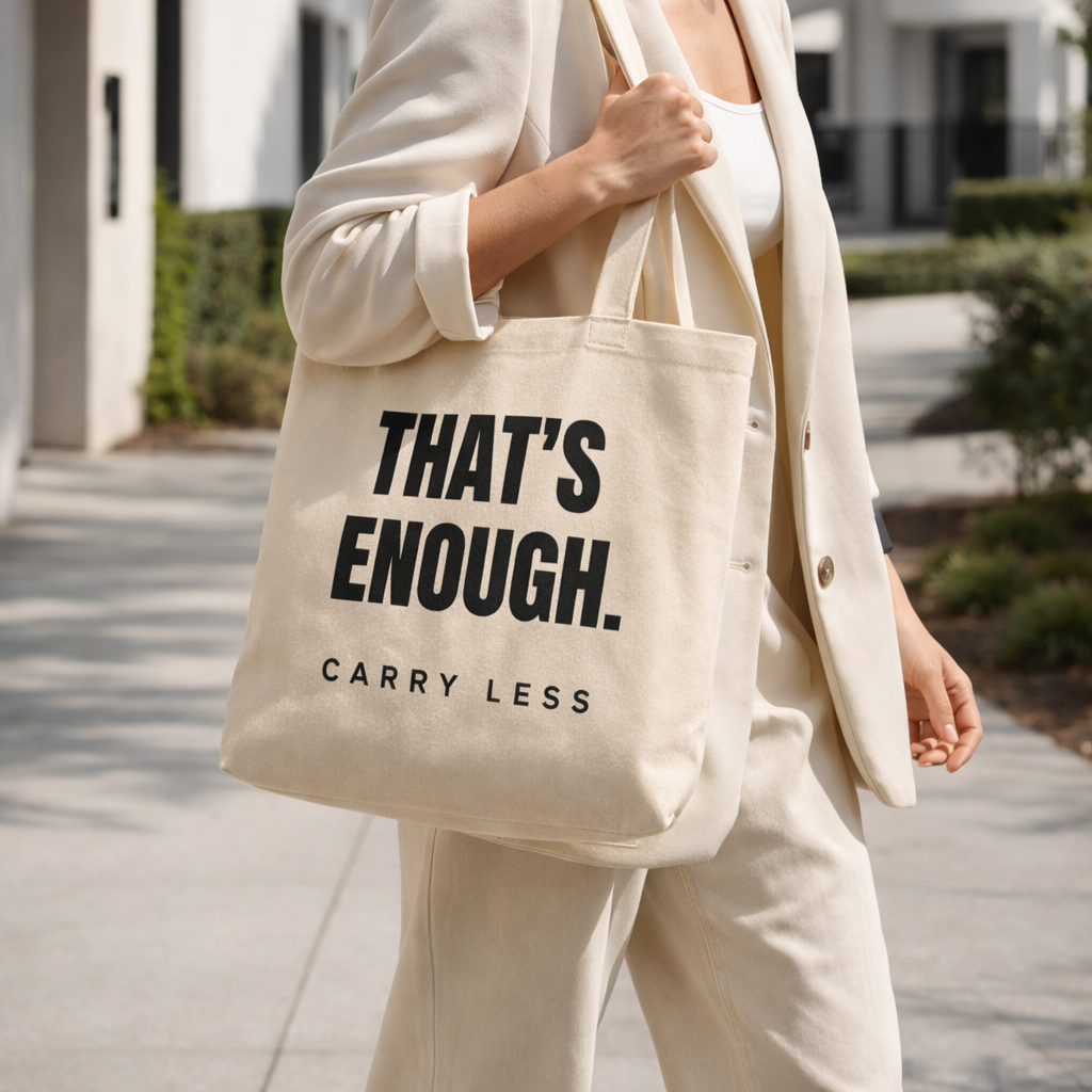 THAT’S ENOUGH. Carry Less Tote Bag