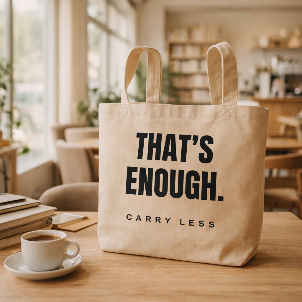 THAT’S ENOUGH. Carry Less Tote Bag