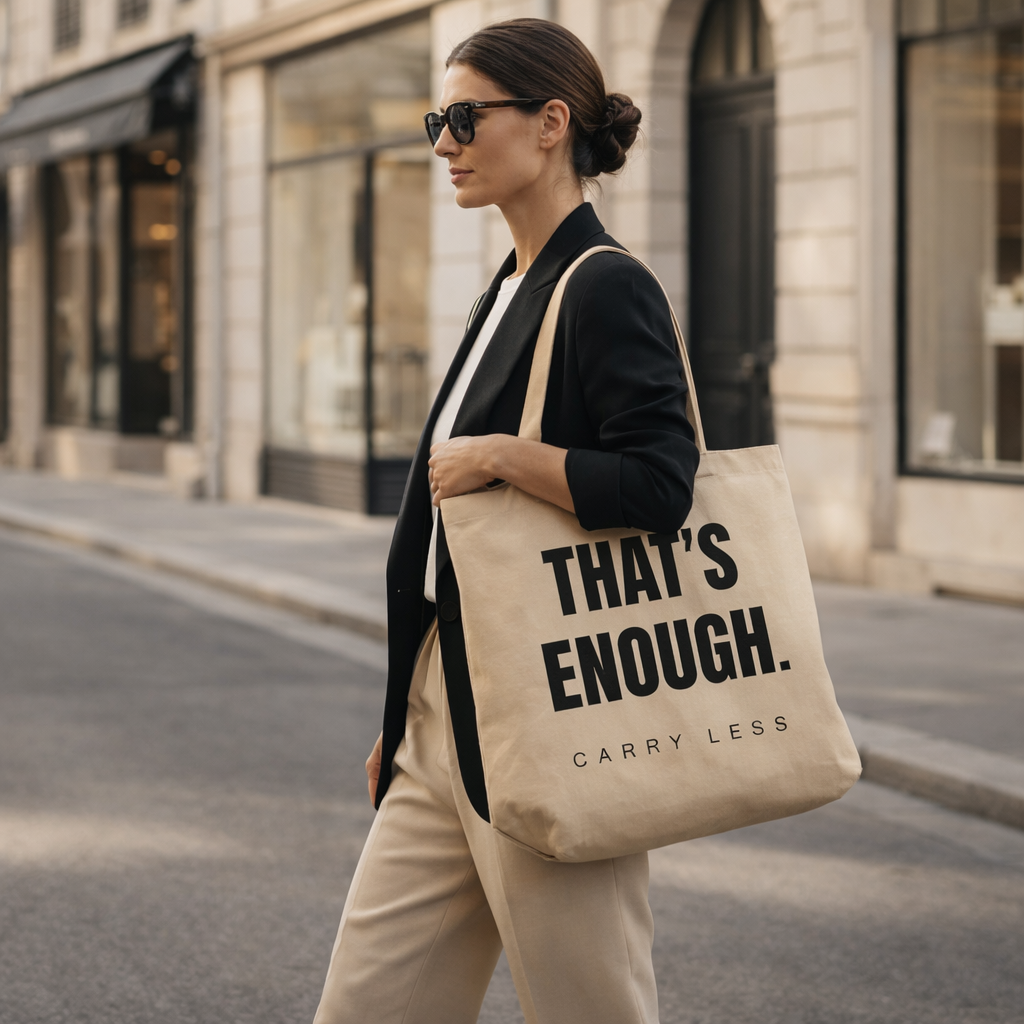 THAT’S ENOUGH. Carry Less Tote Bag