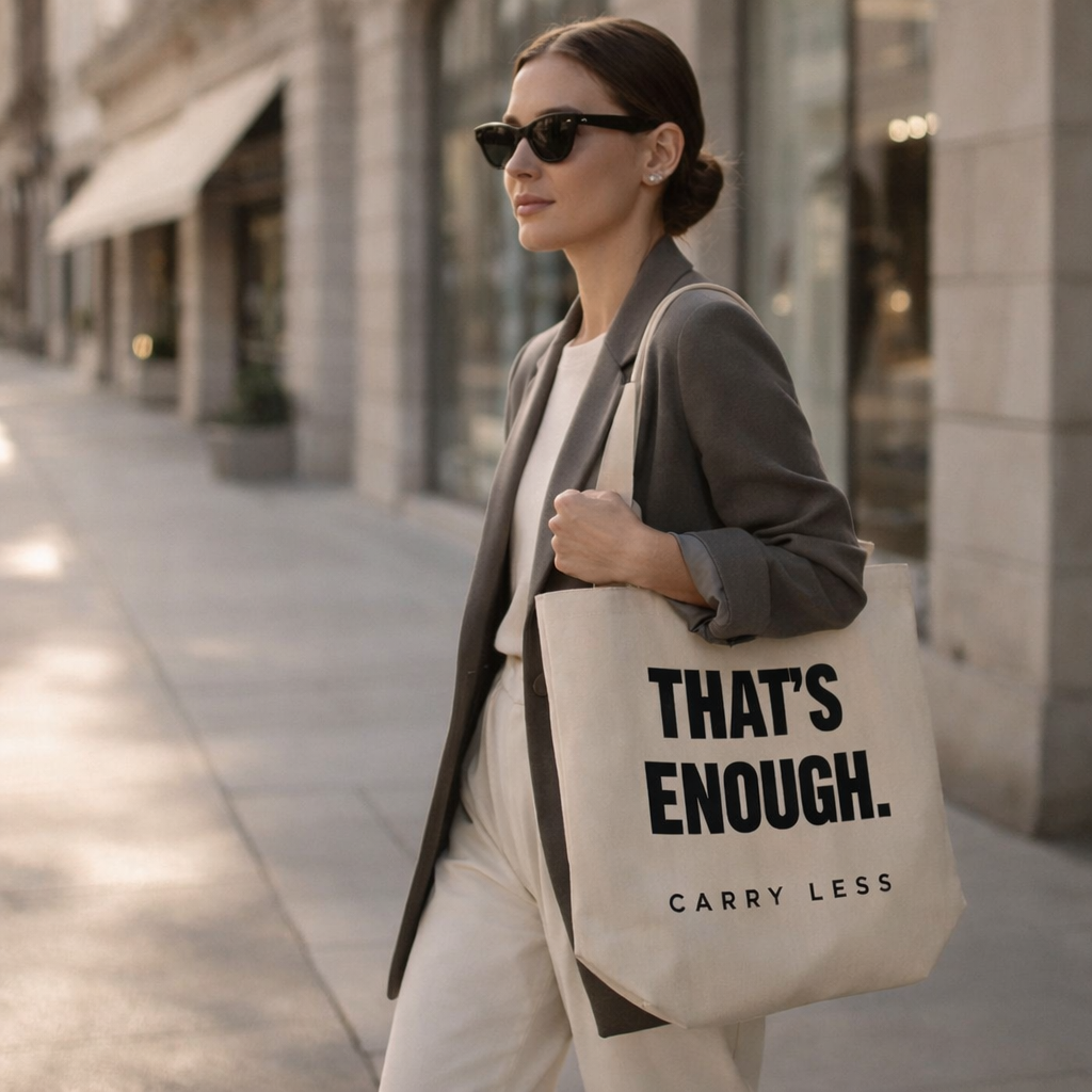 THAT’S ENOUGH. Carry Less Tote Bag