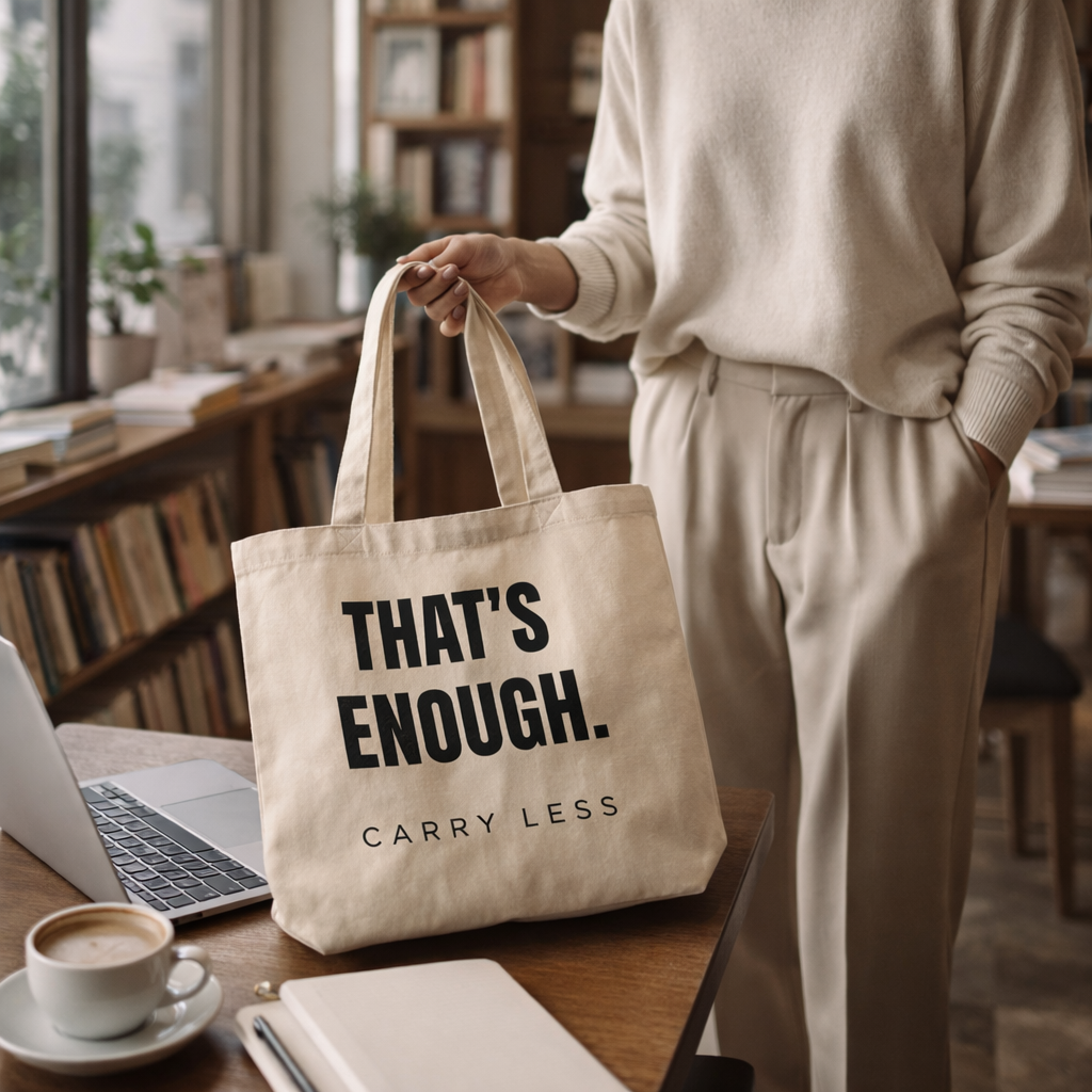 THAT’S ENOUGH. Carry Less Tote Bag