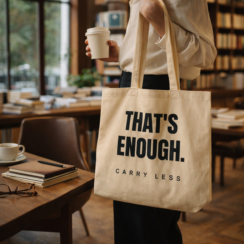 THAT’S ENOUGH. Carry Less Tote Bag