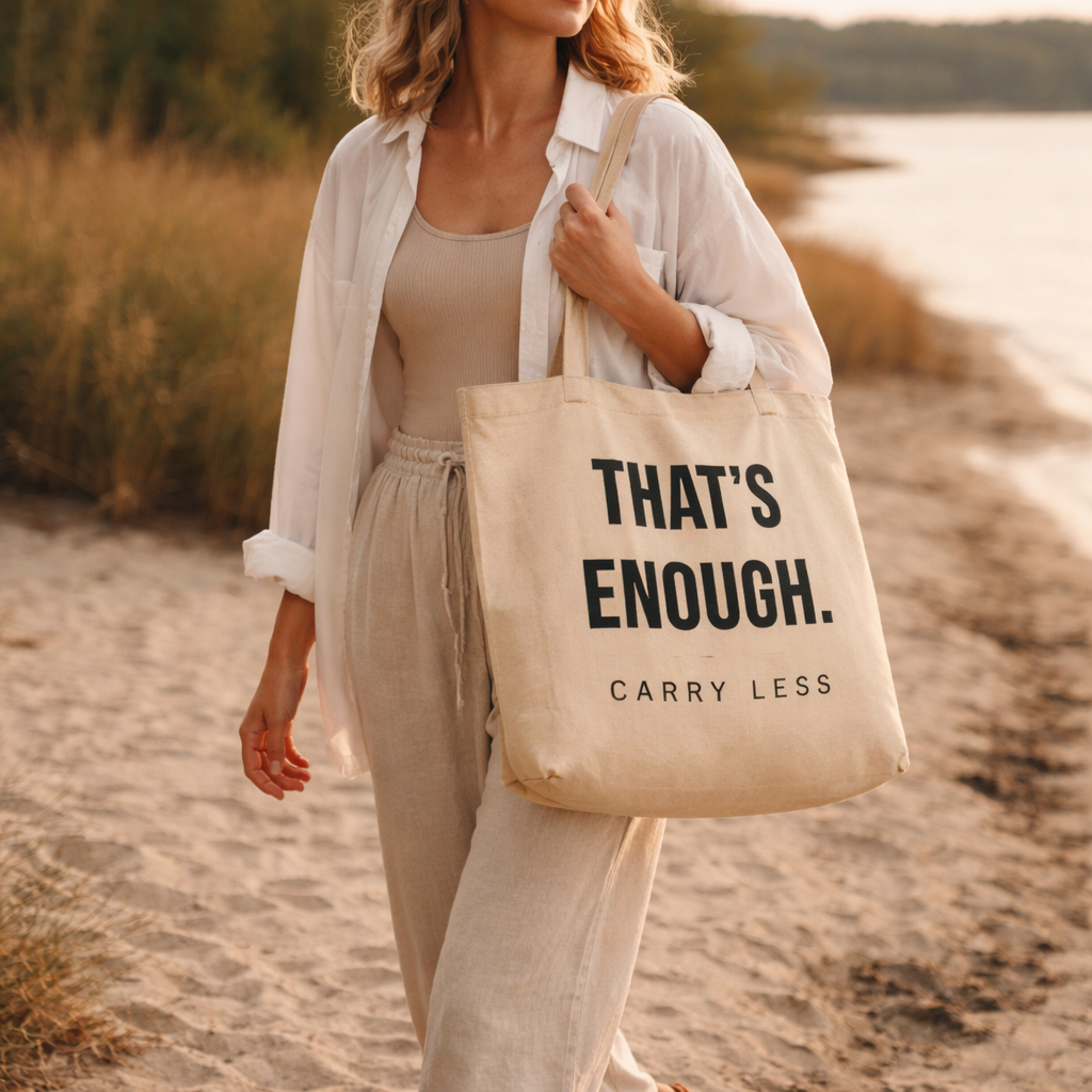 THAT’S ENOUGH. Carry Less Tote Bag