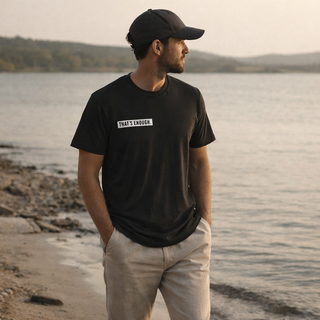 THAT’S ENOUGH. Minimal T-Shirt – Black