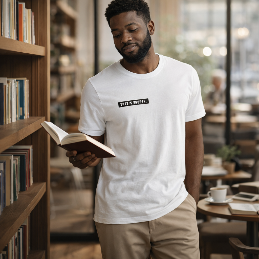 THAT’S ENOUGH. Minimal T-Shirt – White