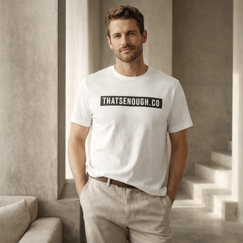 THAT’S ENOUGH. Statement T-Shirt – White