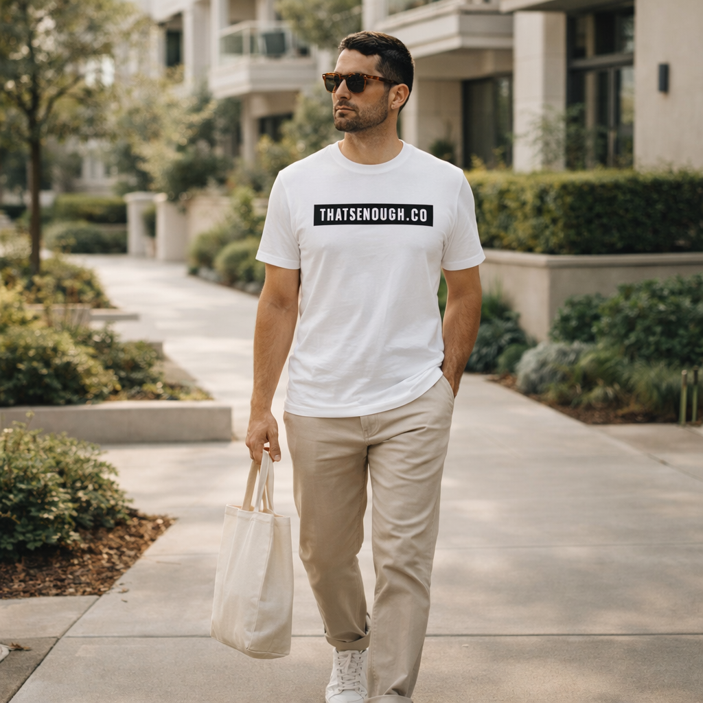 THAT’S ENOUGH. Statement T-Shirt – White