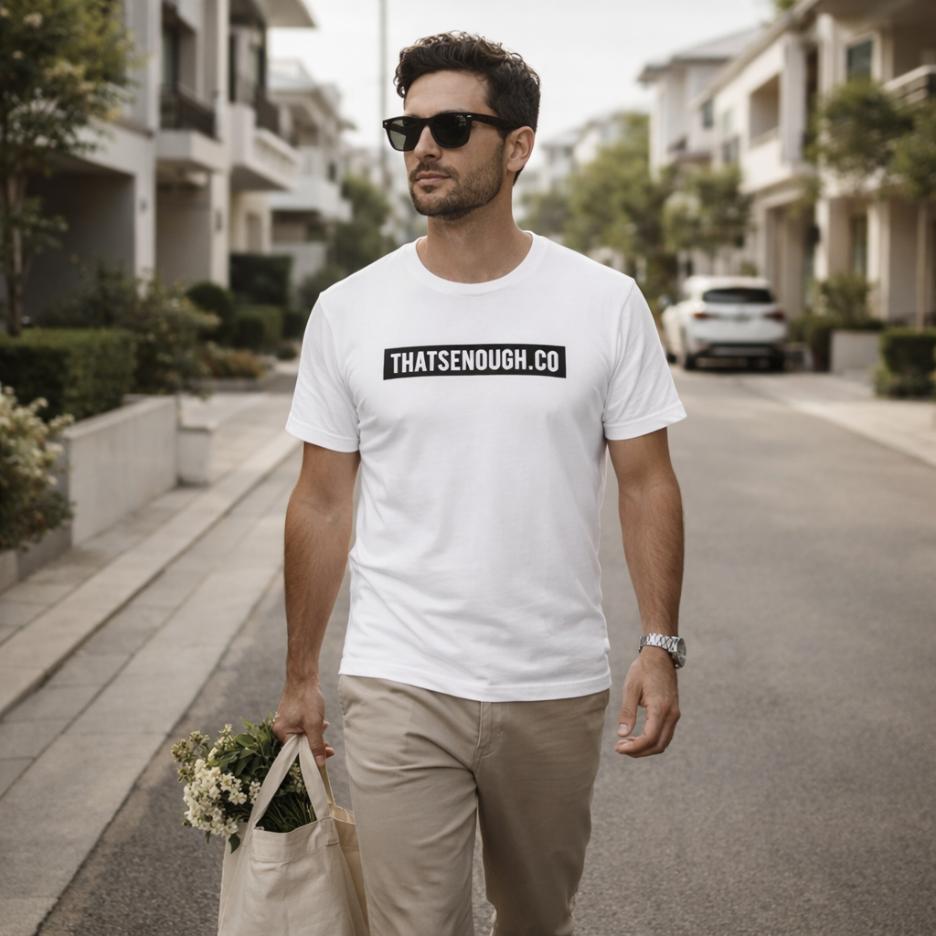 THAT’S ENOUGH. Statement T-Shirt – White